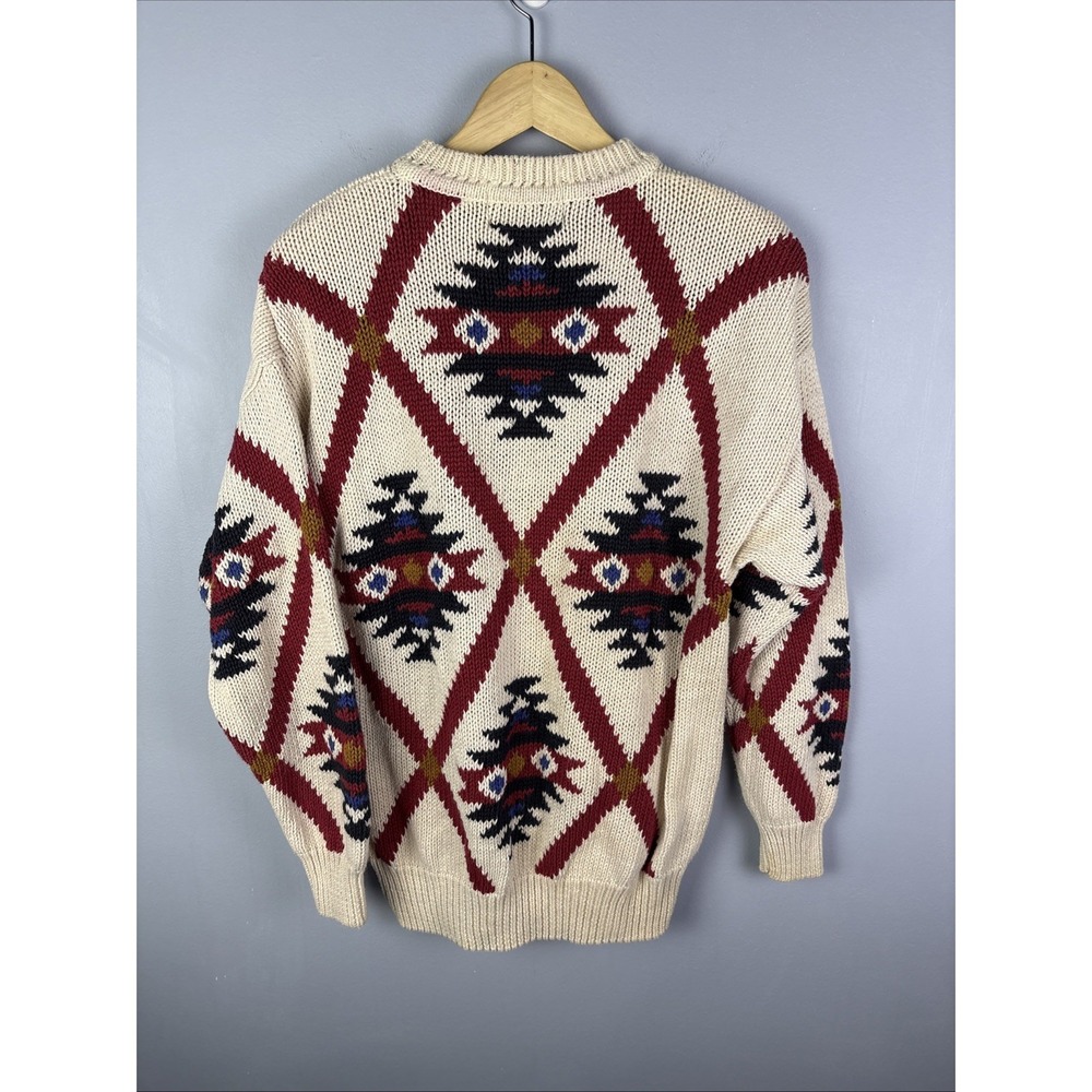 Vintage Members Only Aztec Southwest Pattern Grandpa Knit Sweater Size Large 80s - Picture 5 of 9